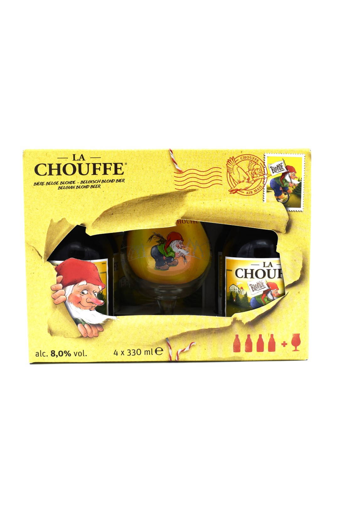 La Chouffe Giftpack 4x33cl+Glass