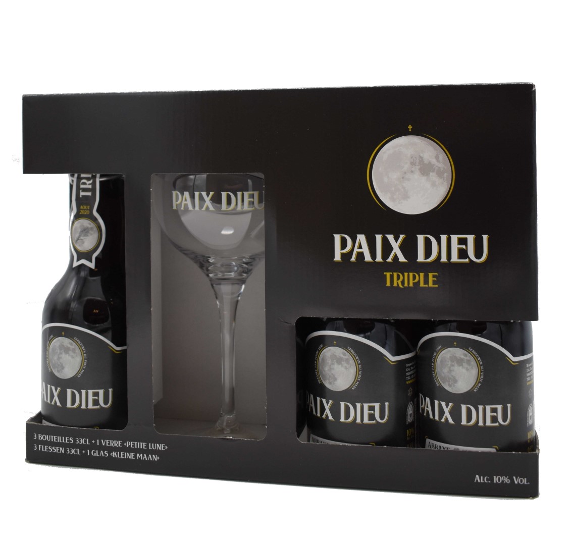 Stoffig Gevlekt Werkgever Paix Dieu Geschenk 3x33cl+Glas - Belgian Brewed